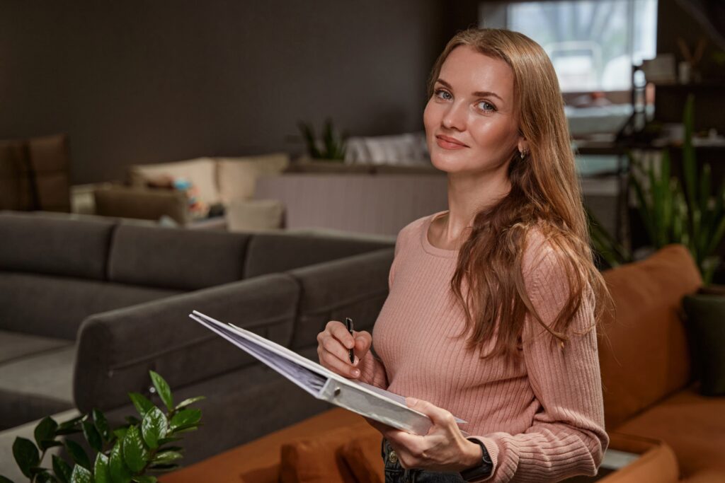 woman working at a marketing company